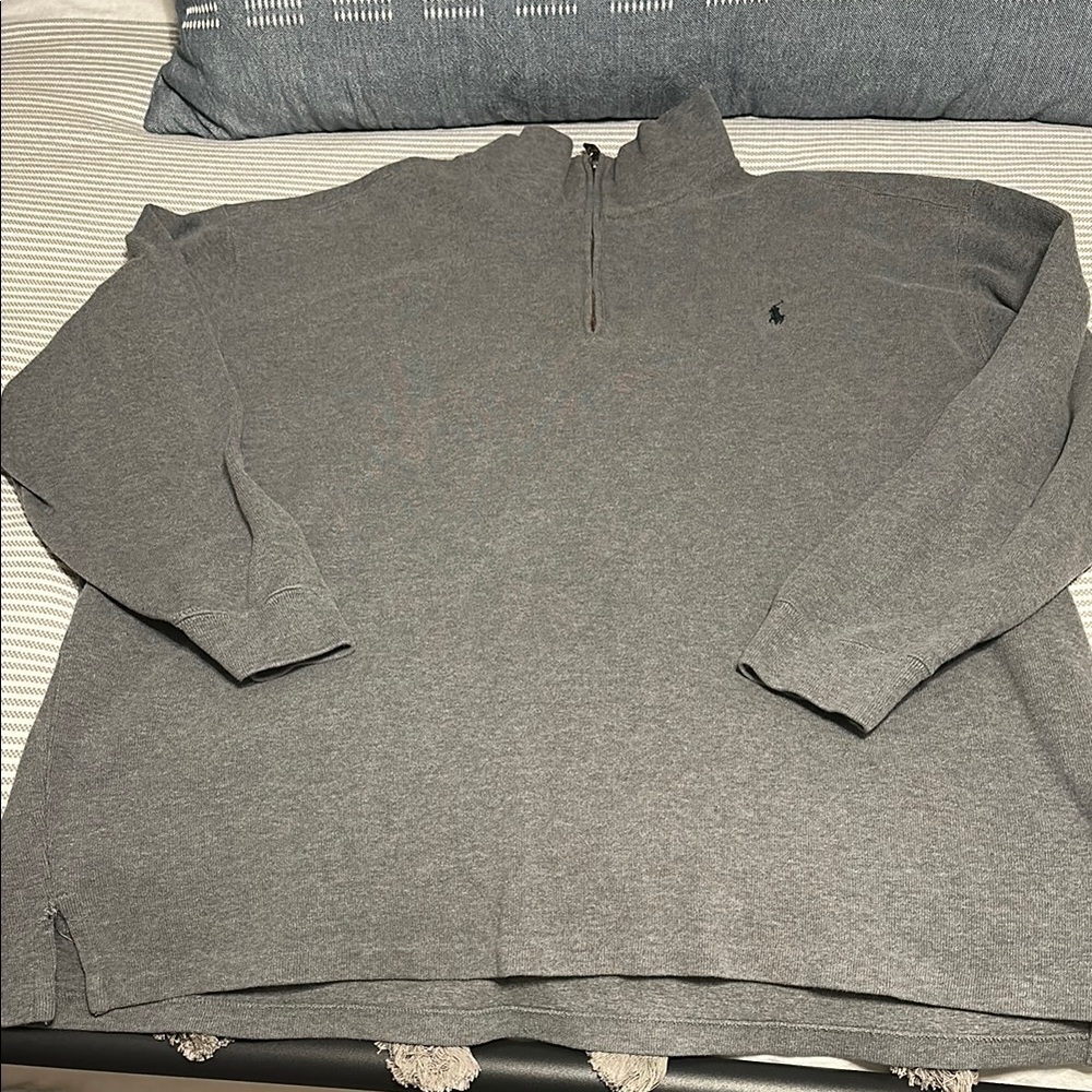 Mens Polo Ralph Lauren 3XB Estate Rib 1/4 Zip Pullover Gray
